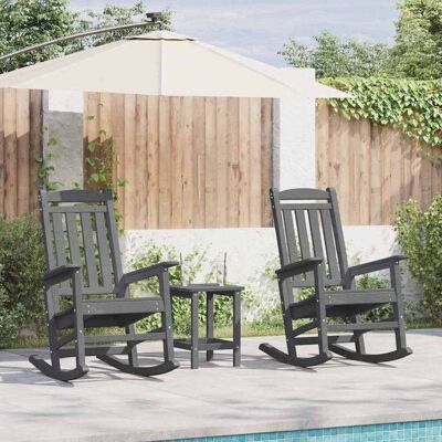 vidaXL Schaukelstuhl 3 pcs Hellgrau Polyethylen - Hellgrau vidaXL Schaukelstuhl 3 pcs Hellgrau Polyethylen - Hellgrau