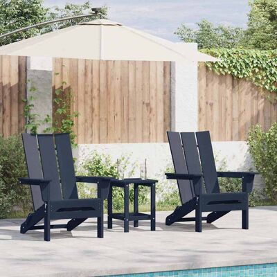 vidaXL Gartenstuhl 2 pcs Marineblau 80,5 x 74,5 x 92 cm Polyethylen - Marineblau vidaXL Gartenstuhl 2 pcs Marineblau 80,5 x 74,5 x 92 cm Polyethylen - Marineblau