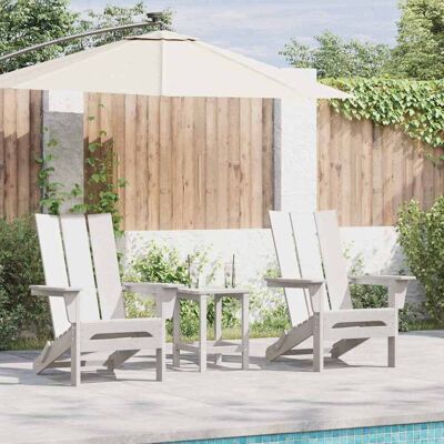 vidaXL Gartenstuhl 3 pcs Weiß 80,5 x 74,5 x 92 cm Polyethylen - Weiß vidaXL Gartenstuhl 3 pcs Weiß 80,5 x 74,5 x 92 cm Polyethylen - Weiß