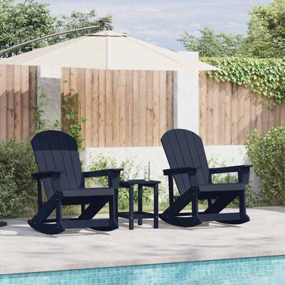 vidaXL Adirondack Schaukelstühle 2 pcs Marineblau HDPE - Marineblau vidaXL Adirondack Schaukelstühle 2 pcs Marineblau HDPE - Marineblau