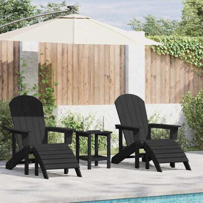 vidaXL Gartenstuhl 2 pcs Schwarz 83 x 74 x 92 cm Polyethylen - Schwarz vidaXL Gartenstuhl 2 pcs Schwarz 83 x 74 x 92 cm Polyethylen - Schwarz