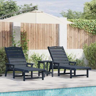 vidaXL Sonnenliege 2 pcs Marineblau 195,5 x 53 x 98,5 cm Polyethylen - Marineblau vidaXL Sonnenliege 2 pcs Marineblau 195,5 x 53 x 98,5 cm Polyethylen - Marineblau