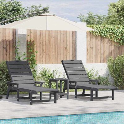 vidaXL Sonnenliege 3 pcs Hellgrau Polyethylen - Hellgrau vidaXL Sonnenliege 3 pcs Hellgrau Polyethylen - Hellgrau