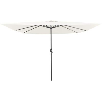 Vidaxl Quadratischer Gartenparasol mit LED-Leuchten 295x245 cm Weißsand Vidaxl Quadratischer Gartenparasol mit LED-Leuchten 295x245 cm Weißsand