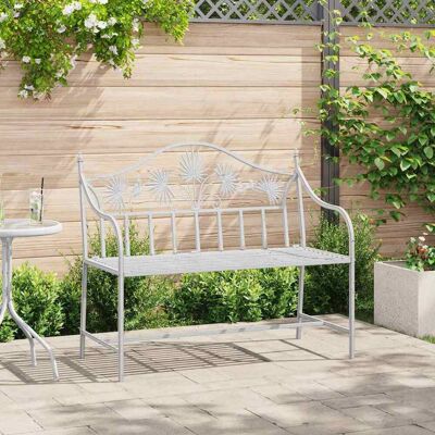 vidaXL Gartenbank Antik Weiß 104 x 52,5 x 89 cm Stahl - Weiß vidaXL Gartenbank Antik Weiß 104 x 52,5 x 89 cm Stahl - Weiß