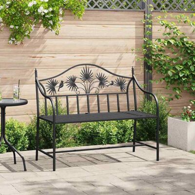 vidaXL Gartenbank Schwarz 104 x 52,5 x 89 cm Stahl - Schwarz vidaXL Gartenbank Schwarz 104 x 52,5 x 89 cm Stahl - Schwarz