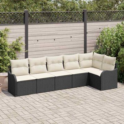 vidaXL Gartensofa-set Schwarz Poly-Rattan - Schwarz vidaXL Gartensofa-set Schwarz Poly-Rattan - Schwarz