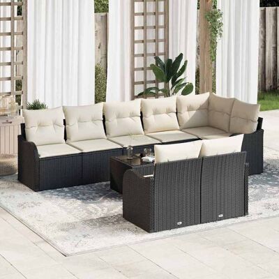 vidaXL Gartensofa-set Schwarz Poly-Rattan - Schwarz vidaXL Gartensofa-set Schwarz Poly-Rattan - Schwarz
