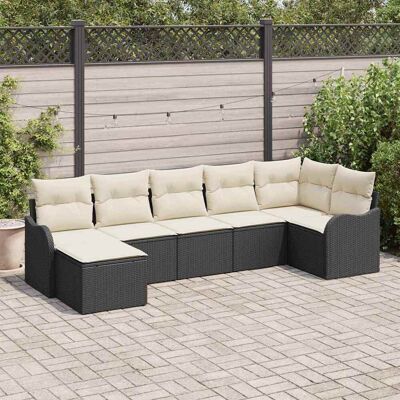 vidaXL Gartensofa-set Schwarz Poly-Rattan - Schwarz vidaXL Gartensofa-set Schwarz Poly-Rattan - Schwarz