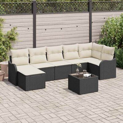 vidaXL Gartensofa-set Schwarz Poly-Rattan - Schwarz vidaXL Gartensofa-set Schwarz Poly-Rattan - Schwarz