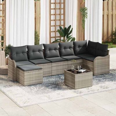 vidaXL Gartensofa-set Hellgrau Poly-Rattan - Hellgrau vidaXL Gartensofa-set Hellgrau Poly-Rattan - Hellgrau