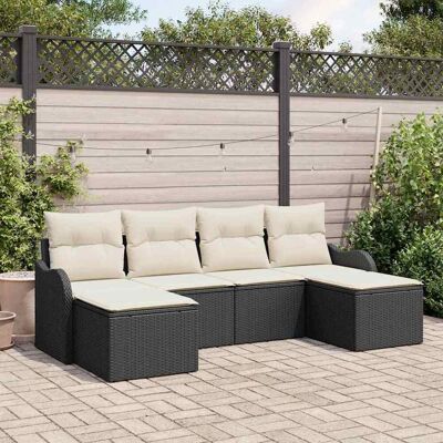 vidaXL Gartensofa-set Schwarz Poly-Rattan - Schwarz vidaXL Gartensofa-set Schwarz Poly-Rattan - Schwarz