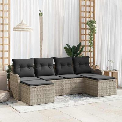 vidaXL Gartensofa-set Hellgrau Poly-Rattan - Hellgrau vidaXL Gartensofa-set Hellgrau Poly-Rattan - Hellgrau