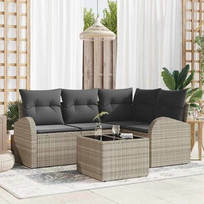 Vidaxl Sofa-Set 5 Stück Graues Poly-Rattan - Sofa-Set Vidaxl Sofa-Set 5 Stück Graues Poly-Rattan - Sofa-Set