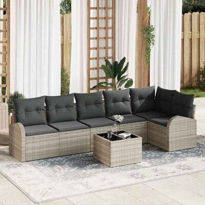vidaXL Gartensofa-set Hellgrau Poly-Rattan - Hellgrau vidaXL Gartensofa-set Hellgrau Poly-Rattan - Hellgrau