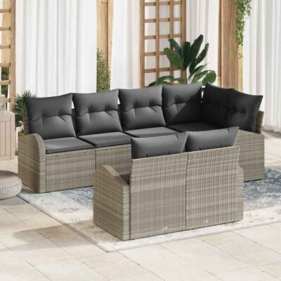 vidaXL Gartensofa-set Hellgrau Poly-Rattan - Hellgrau vidaXL Gartensofa-set Hellgrau Poly-Rattan - Hellgrau