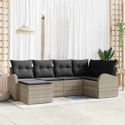 vidaXL Gartensofa-set Hellgrau Poly-Rattan - Hellgrau vidaXL Gartensofa-set Hellgrau Poly-Rattan - Hellgrau