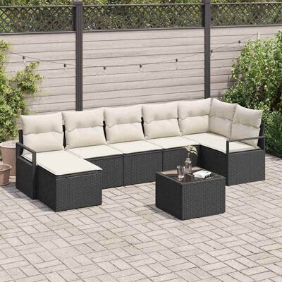 vidaXL Sofa Set mit Kissen 8 pcs Schwarz Poly Rattan - Schwarz vidaXL Sofa Set mit Kissen 8 pcs Schwarz Poly Rattan - Schwarz