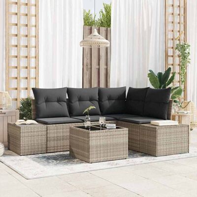Vidaxl Gartensofa-Set - 5-teilig mit Kissen, Grau Vidaxl Gartensofa-Set - 5-teilig mit Kissen, Grau