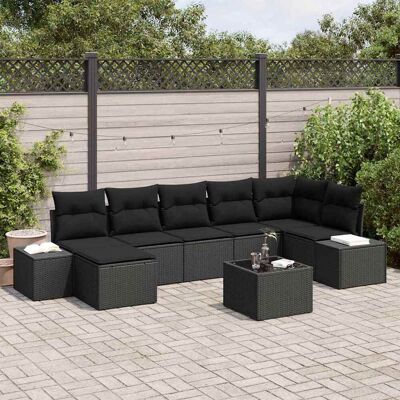 Beige Gartensofaserie - 8-teiliges Außenmöbelset Beige Gartensofaserie - 8-teiliges Außenmöbelset