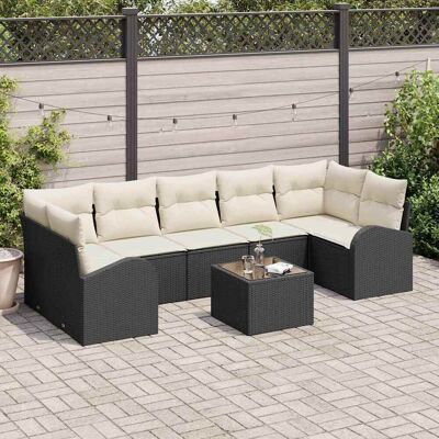 vidaXL Gartensofa-set 8 pcs Schwarz und Creme 289 x 124 x 69 cm - Schwarz vidaXL Gartensofa-set 8 pcs Schwarz und Creme 289 x 124 x 69 cm - Schwarz