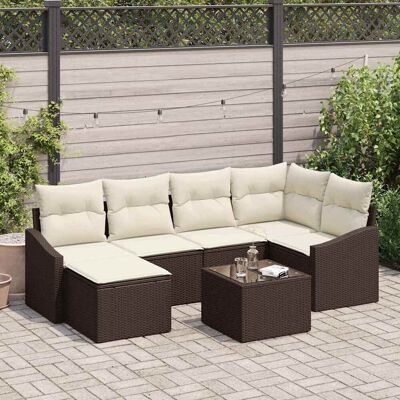 Witterungsbeständiges Korb-Esstisch-Set - Gartenmöbel Witterungsbeständiges Korb-Esstisch-Set - Gartenmöbel