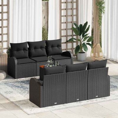 vidaXL Gartensofa-set mit Speicher 7 pcs Schwarz Poly-Rattan - Schwarz vidaXL Gartensofa-set mit Speicher 7 pcs Schwarz Poly-Rattan - Schwarz
