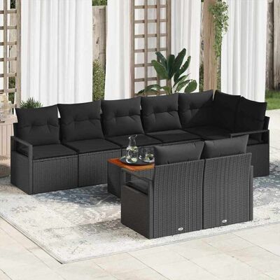 vidaXL Gartensofa-set mit Speicher 9 pcs Schwarz Poly-Rattan - Schwarz vidaXL Gartensofa-set mit Speicher 9 pcs Schwarz Poly-Rattan - Schwarz