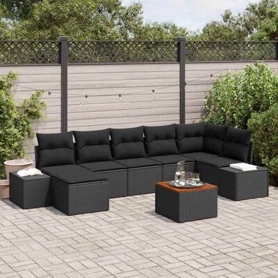 vidaXL Garten-Sofa-Set 8 pcs Schwarz - Schwarz vidaXL Garten-Sofa-Set 8 pcs Schwarz - Schwarz