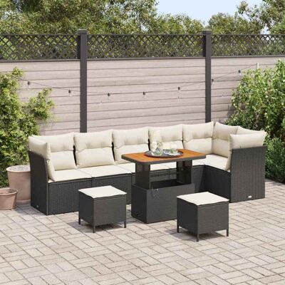 vidaXL Gartensofa-set 9 pcs Schwarz Poly-Rattan - Schwarz vidaXL Gartensofa-set 9 pcs Schwarz Poly-Rattan - Schwarz