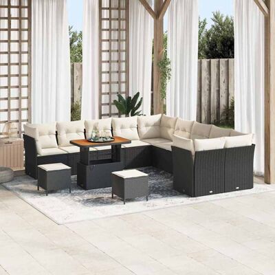 vidaXL Gartensofa-set 13 pcs Schwarz Poly-Rattan - Schwarz vidaXL Gartensofa-set 13 pcs Schwarz Poly-Rattan - Schwarz