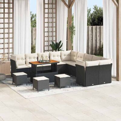 vidaXL Gartensofa-set 14 pcs Schwarz Poly-Rattan - Schwarz vidaXL Gartensofa-set 14 pcs Schwarz Poly-Rattan - Schwarz
