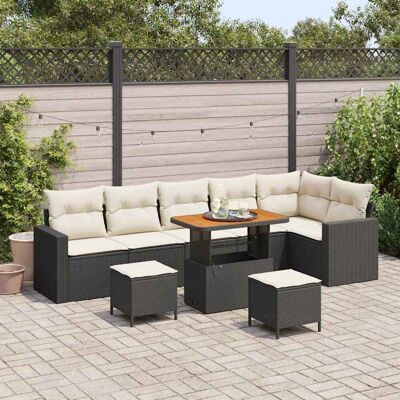vidaXL Gartensofa-set 9 pcs Schwarz Poly-Rattan - Schwarz vidaXL Gartensofa-set 9 pcs Schwarz Poly-Rattan - Schwarz