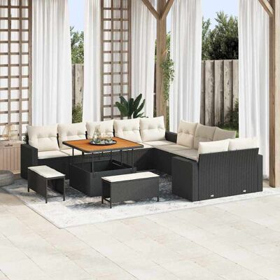 vidaXL Gartensofa-set 13 pcs Schwarz Poly-Rattan - Schwarz vidaXL Gartensofa-set 13 pcs Schwarz Poly-Rattan - Schwarz