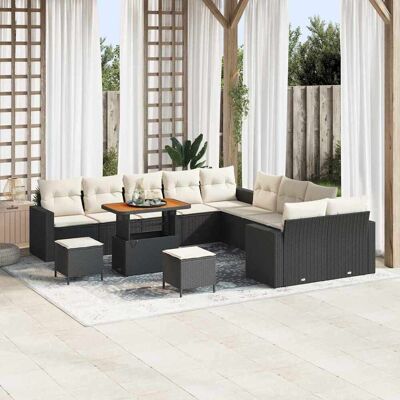 vidaXL Gartensofa-set 13 pcs Schwarz Poly-Rattan - Schwarz vidaXL Gartensofa-set 13 pcs Schwarz Poly-Rattan - Schwarz
