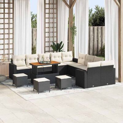 vidaXL Gartensofa-set 14 pcs Schwarz Poly-Rattan - Schwarz vidaXL Gartensofa-set 14 pcs Schwarz Poly-Rattan - Schwarz