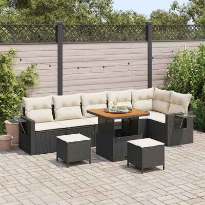 vidaXL Gartensofa-set 9 pcs Schwarz Poly-Rattan - Schwarz vidaXL Gartensofa-set 9 pcs Schwarz Poly-Rattan - Schwarz