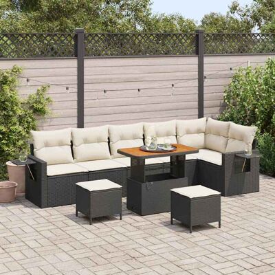 vidaXL Gartensofa-set 9 pcs Schwarz Poly-Rattan - Schwarz vidaXL Gartensofa-set 9 pcs Schwarz Poly-Rattan - Schwarz
