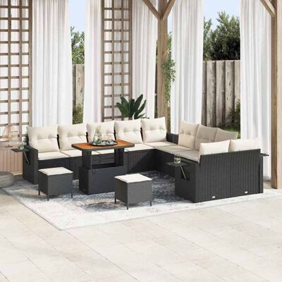 vidaXL Gartensofa-set 13 pcs Schwarz Poly-Rattan - Schwarz vidaXL Gartensofa-set 13 pcs Schwarz Poly-Rattan - Schwarz
