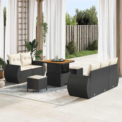 vidaXL Gartensofa-set 8 pcs Schwarz Poly-Rattan - Schwarz vidaXL Gartensofa-set 8 pcs Schwarz Poly-Rattan - Schwarz