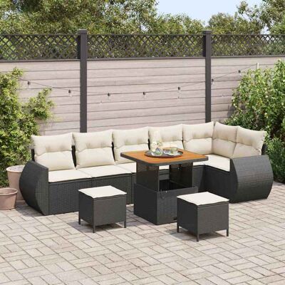 vidaXL Gartensofa-set 9 pcs Schwarz Poly-Rattan - Schwarz vidaXL Gartensofa-set 9 pcs Schwarz Poly-Rattan - Schwarz