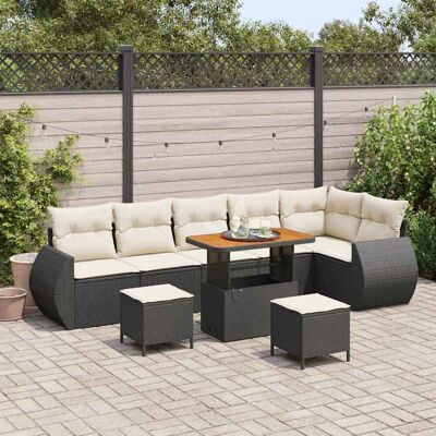 vidaXL Gartensofa-set 9 pcs Schwarz Poly-Rattan - Schwarz vidaXL Gartensofa-set 9 pcs Schwarz Poly-Rattan - Schwarz