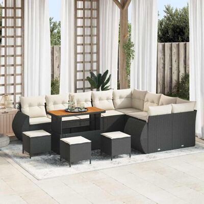 vidaXL Gartensofa-set 13 pcs Schwarz Poly-Rattan - Schwarz vidaXL Gartensofa-set 13 pcs Schwarz Poly-Rattan - Schwarz