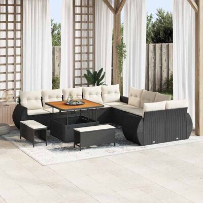 vidaXL Gartensofa-set 13 pcs Schwarz Poly-Rattan - Schwarz vidaXL Gartensofa-set 13 pcs Schwarz Poly-Rattan - Schwarz