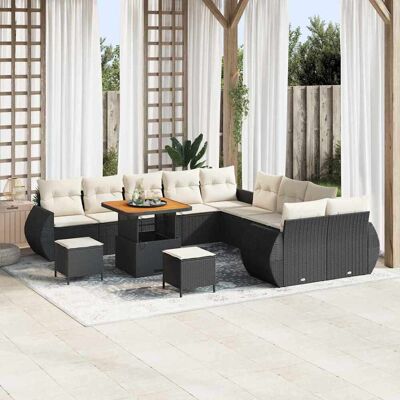 vidaXL Gartensofa-set 13 pcs Schwarz Poly-Rattan - Schwarz vidaXL Gartensofa-set 13 pcs Schwarz Poly-Rattan - Schwarz