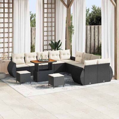 vidaXL Gartensofa-set 13 pcs Schwarz Poly-Rattan - Schwarz vidaXL Gartensofa-set 13 pcs Schwarz Poly-Rattan - Schwarz