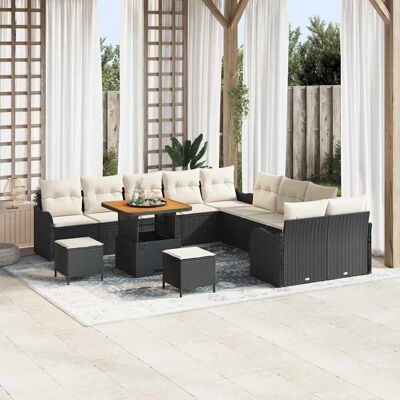vidaXL Garten-Sofa-Set 13 pcs Schwarz Poly-Rattan - Schwarz vidaXL Garten-Sofa-Set 13 pcs Schwarz Poly-Rattan - Schwarz