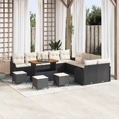 vidaXL Garten-Sofa-Set 14 pcs Schwarz Poly-Rattan - Schwarz vidaXL Garten-Sofa-Set 14 pcs Schwarz Poly-Rattan - Schwarz