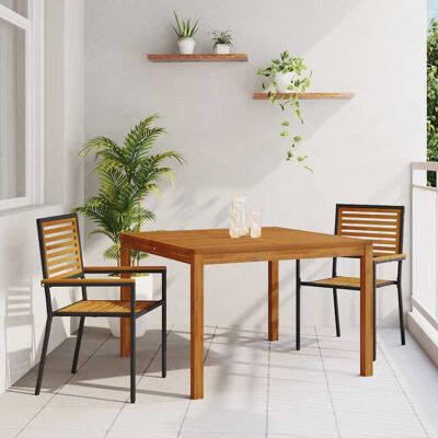 vidaXL Garten Essgruppe 3 pcs Schwarz Massivholz Akazie - Schwarz vidaXL Garten Essgruppe 3 pcs Schwarz Massivholz Akazie - Schwarz