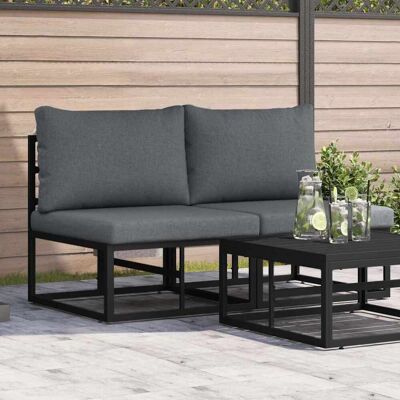 vidaXL Gartenmöbel 2 Stück Schwarz und Anthrazit 70 x 71,5 x 71 cm - Schwarz vidaXL Gartenmöbel 2 Stück Schwarz und Anthrazit 70 x 71,5 x 71 cm - Schwarz